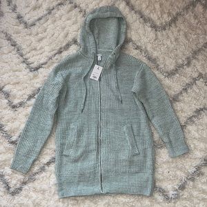 NWT Nine West Women’s Hooded Zipper Sweater Teal